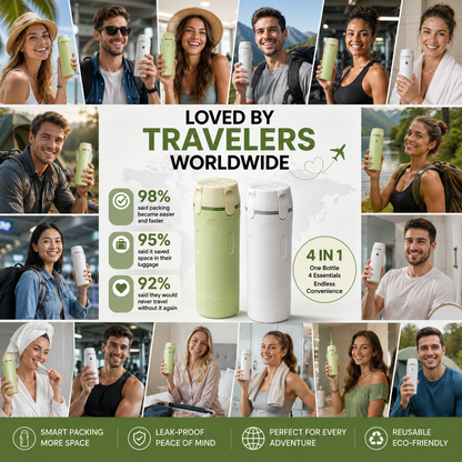 4 In 1 Travel Dispenser Bottle ( The TravelNest™ Way )