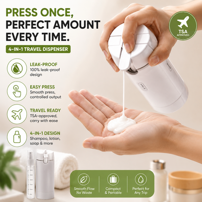 4 In 1 Travel Dispenser Bottle ( The TravelNest™ Way )