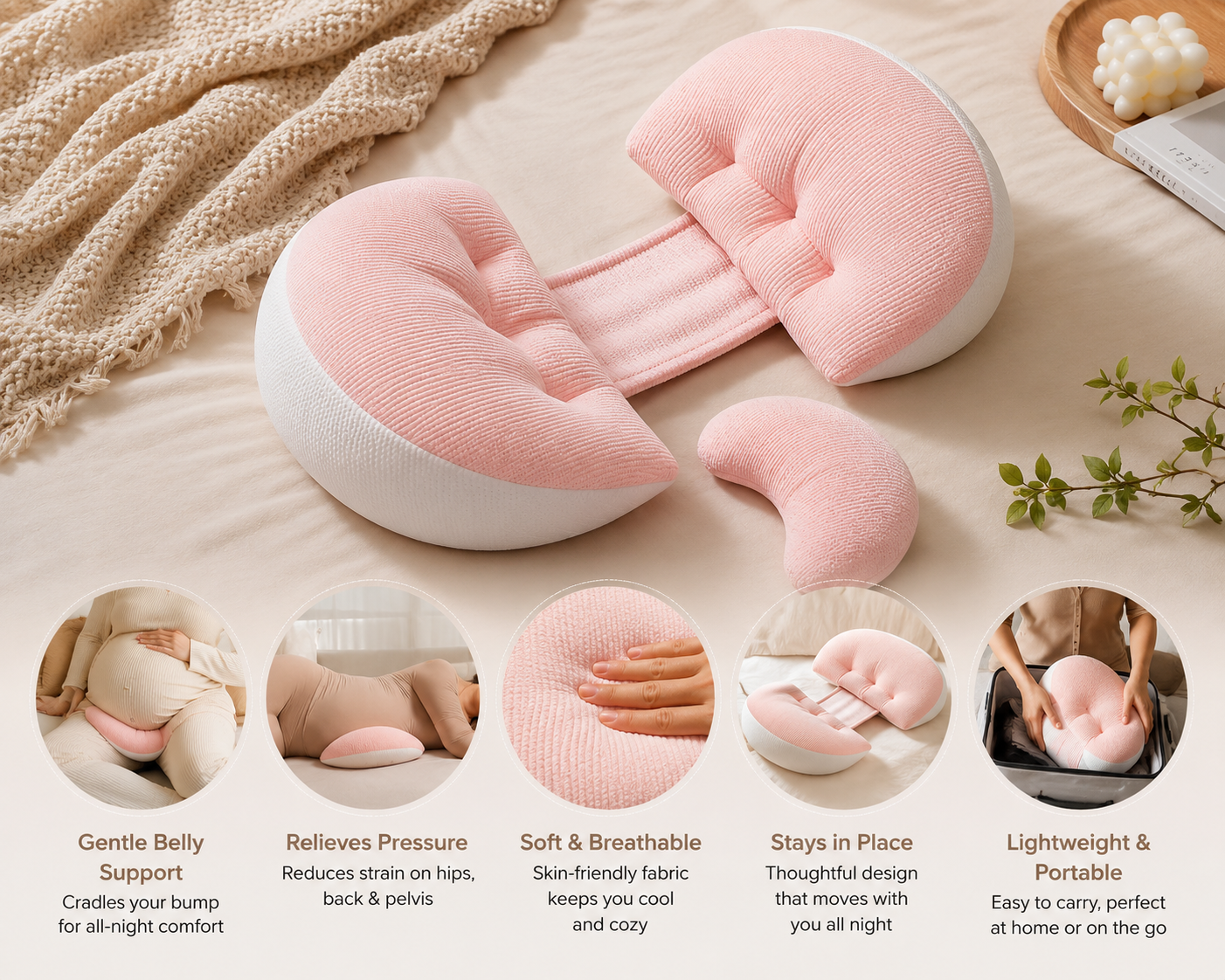 BumpNest™ Pregnancy Belly Support Pillow