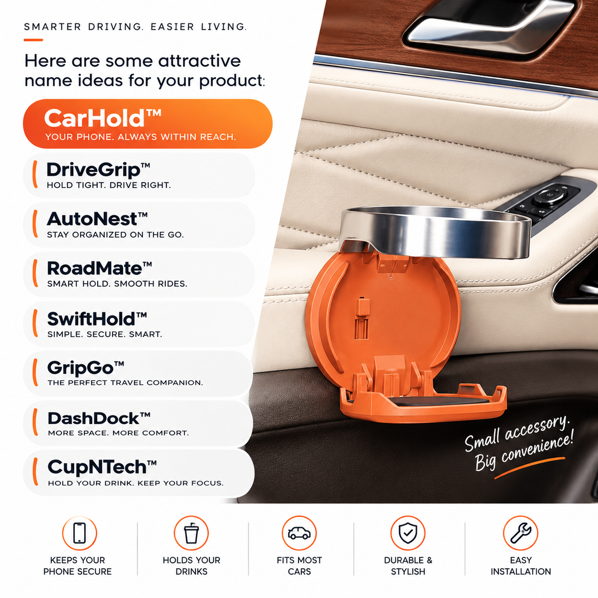 Car Door Frame Multi-functional Storage Organizer For Drinks And Cups